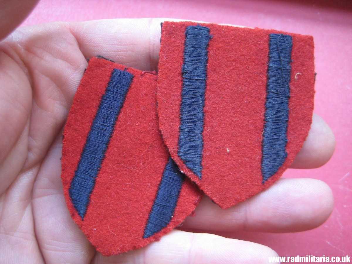 & WW2 original British PATCHES - Set of 2, Royal Engineers Training Brigade badge.