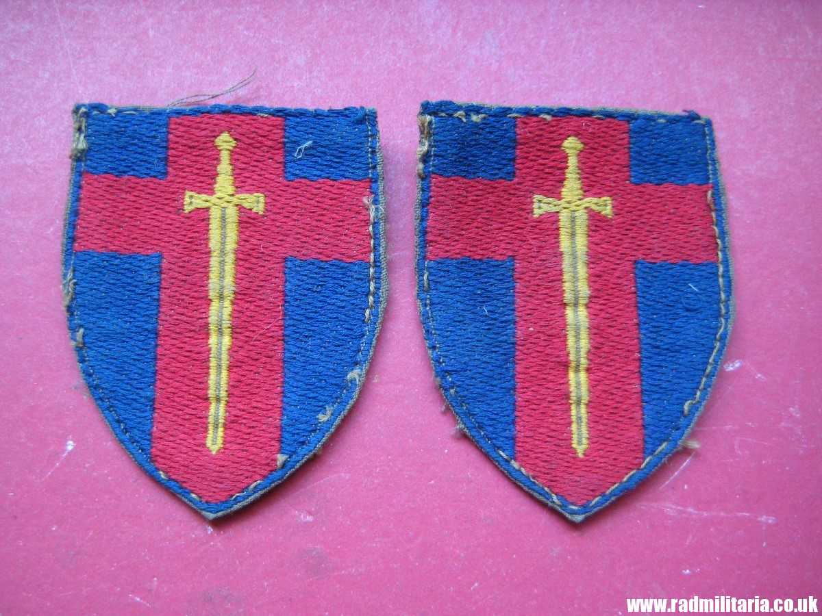 & WW2 original British PATCHES - Set of 2, RHINE ARMY formation signs military unit PATCHES a pair. - Image 2