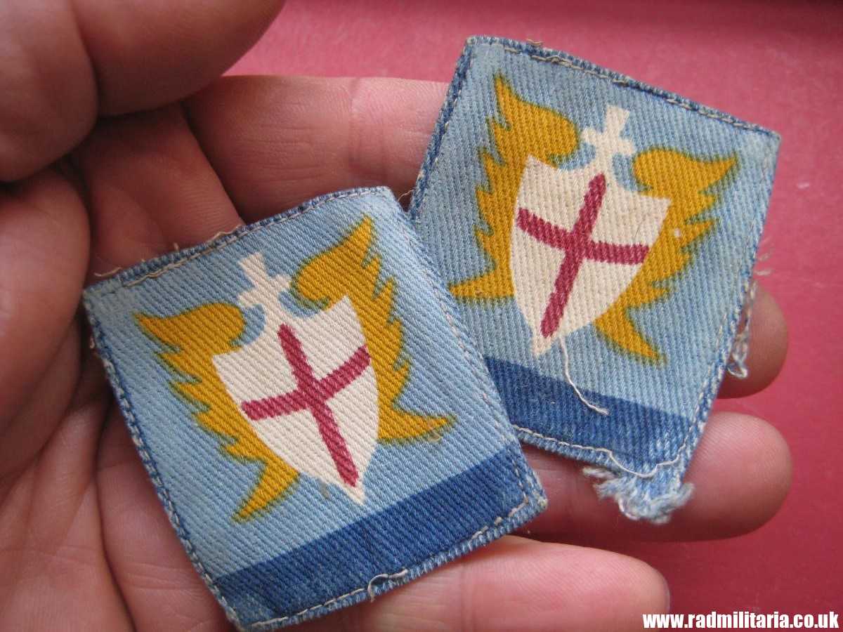 & WW2 original British PATCHES - Set of 2, BRITISH ARMY ALLIED LAND FORCES South East Asia (ALFSEA) formation signs military unit PATCHES a pair.