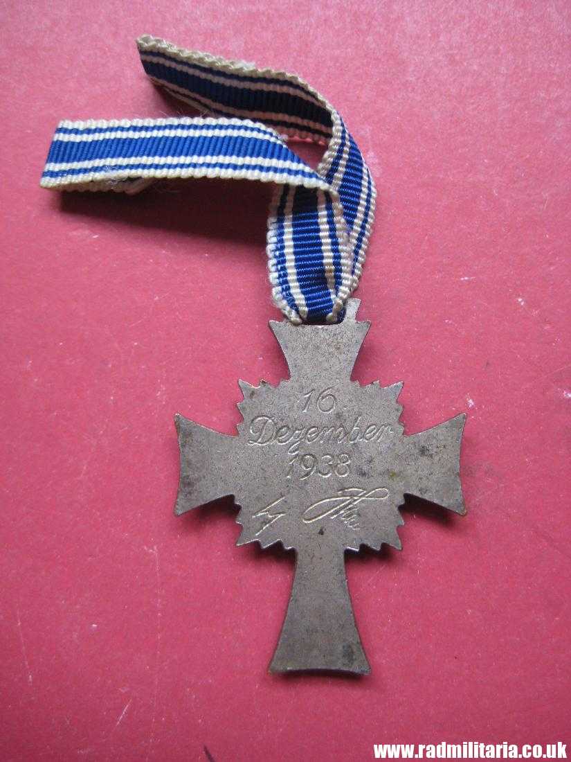 & WW2 original German Cross of Honor of the German Mother, silver Class. - Image 3