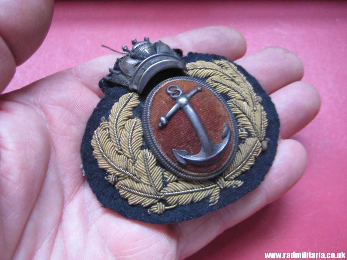 & WW1/WW2 British Merchant Navy Officer's CAP BADGE, maker marks: Firmin & Sons LTD. original badge in good condition. - Image 2