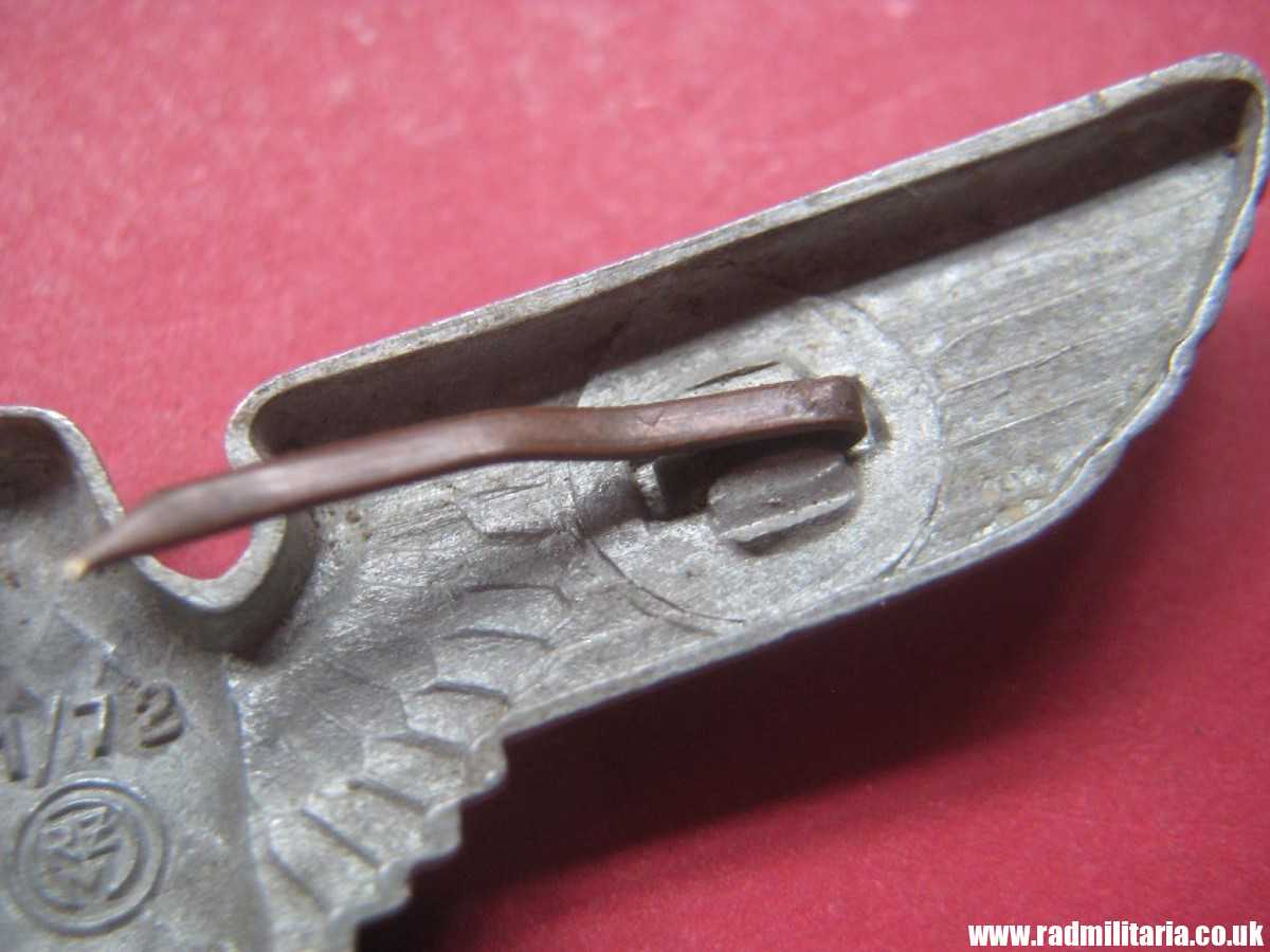 & WW2 Nazi German NSDAP eagle BADGE - zinc Cap Badge, marked: RZM M1/72 - very good condition. - Image 8