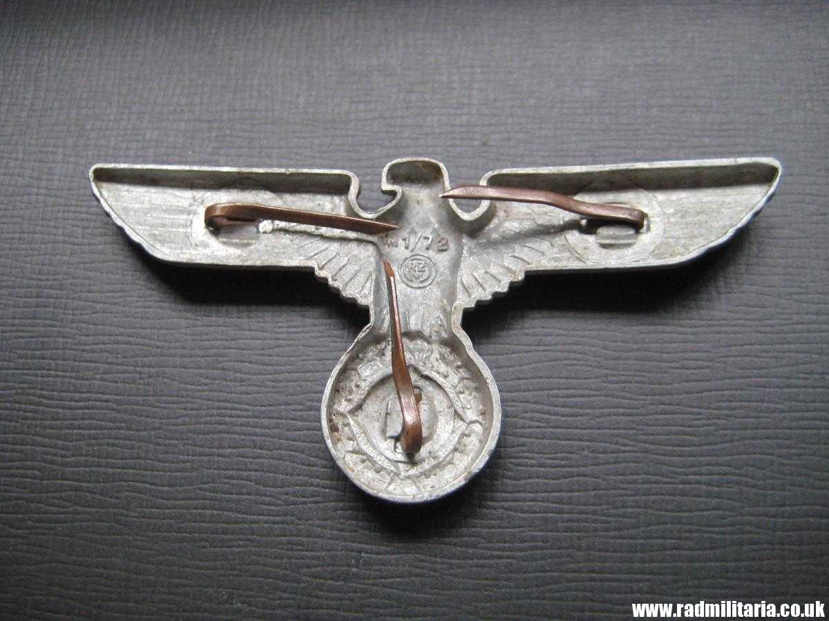 & WW2 Nazi German NSDAP eagle BADGE - zinc Cap Badge, marked: RZM M1/72 - very good condition. - Image 3