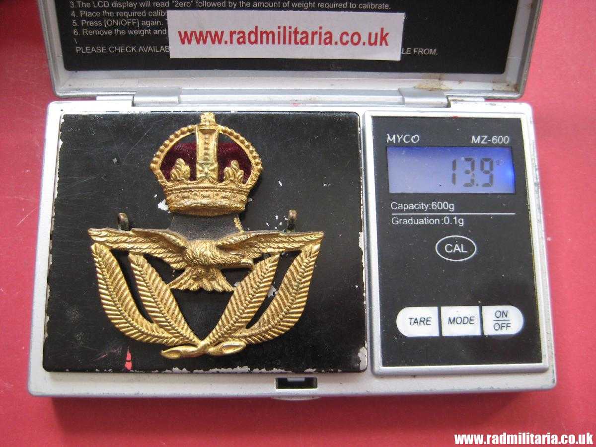 & WW2 Royal Air Force Service CAP BADGE original RAF warrant officer badge, original. - Image 5