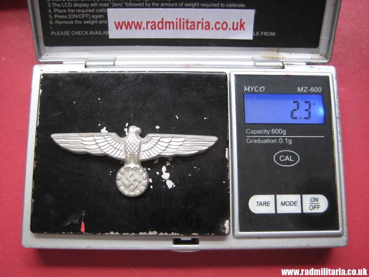 & WW2 original German EAGLE CAP BADGE marked: "A.H.T. 39", aluminum - Image 12