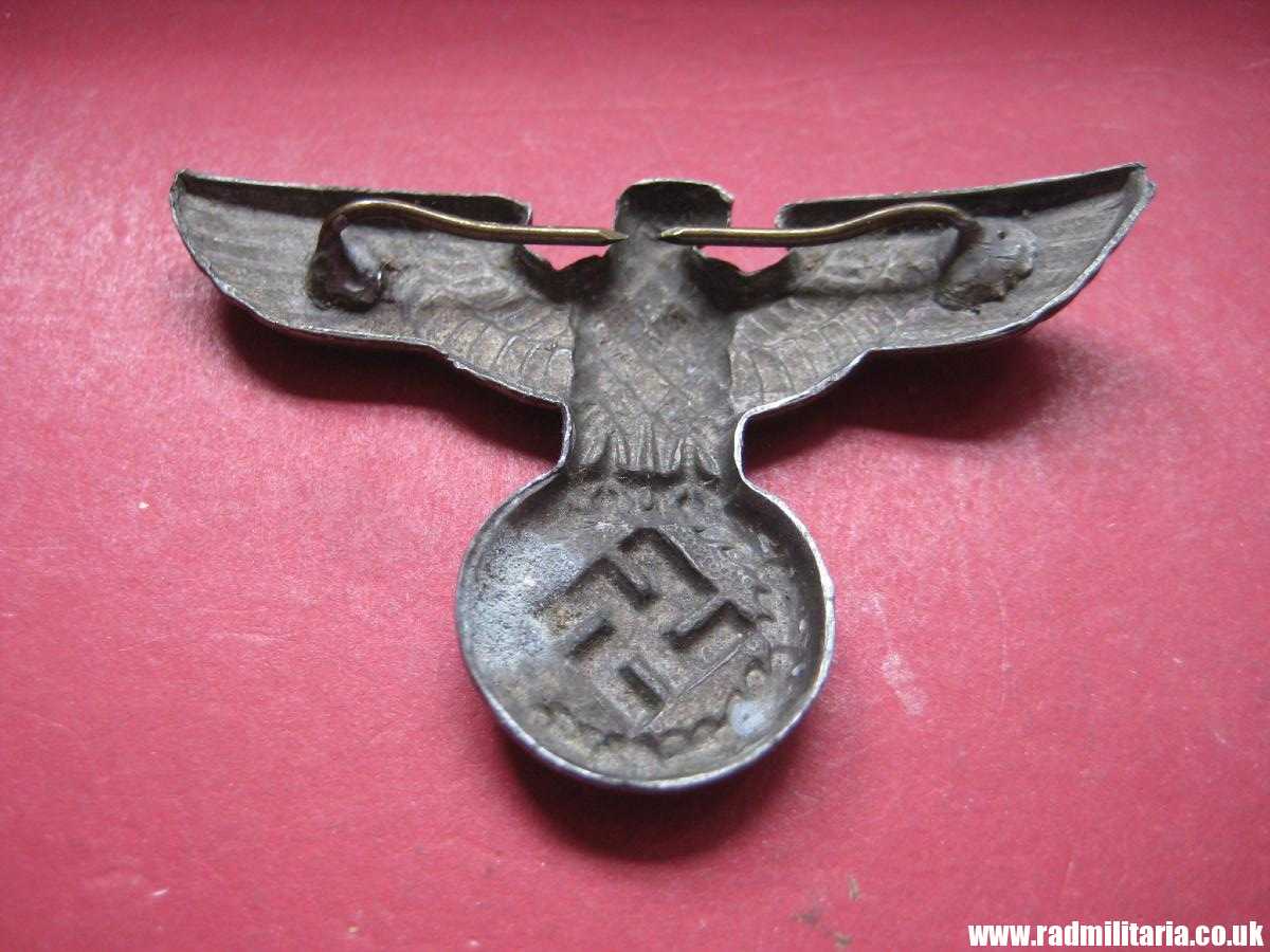 & WW2 original Nazi German metal NSDAP or SA EAGLE Cap BADGE - zinc, maker: RZM M1/7 - Image 7