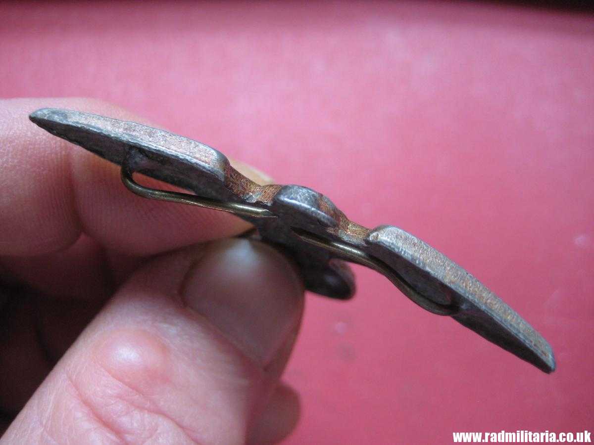 & WW2 original Nazi German metal NSDAP or SA EAGLE Cap BADGE - zinc, maker: RZM M1/7 - Image 13