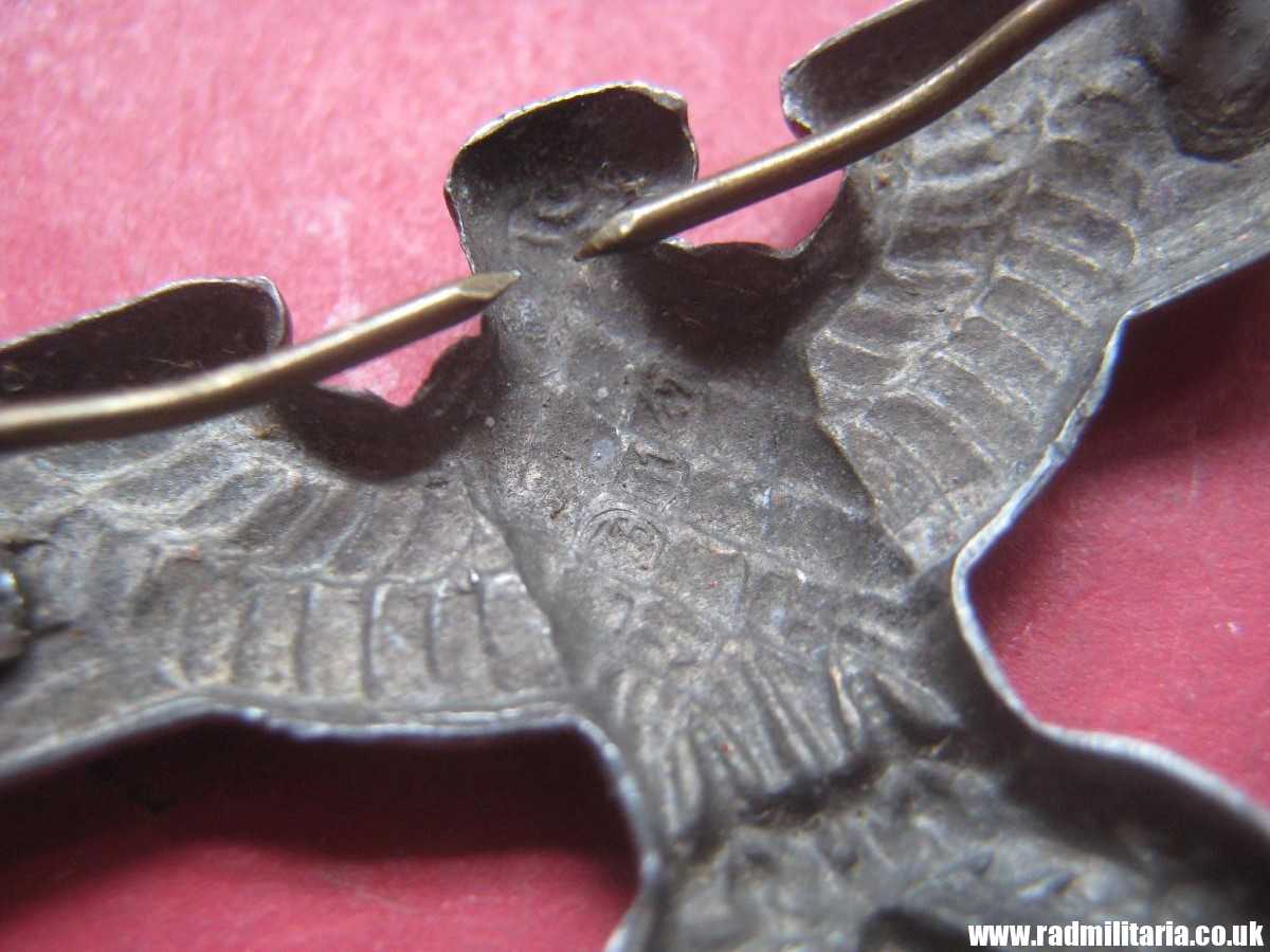 & WW2 original Nazi German metal NSDAP or SA EAGLE Cap BADGE - zinc, maker: RZM M1/7 - Image 15