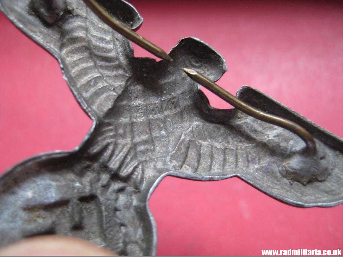 & WW2 original Nazi German metal NSDAP or SA EAGLE Cap BADGE - zinc, maker: RZM M1/7 - Image 16