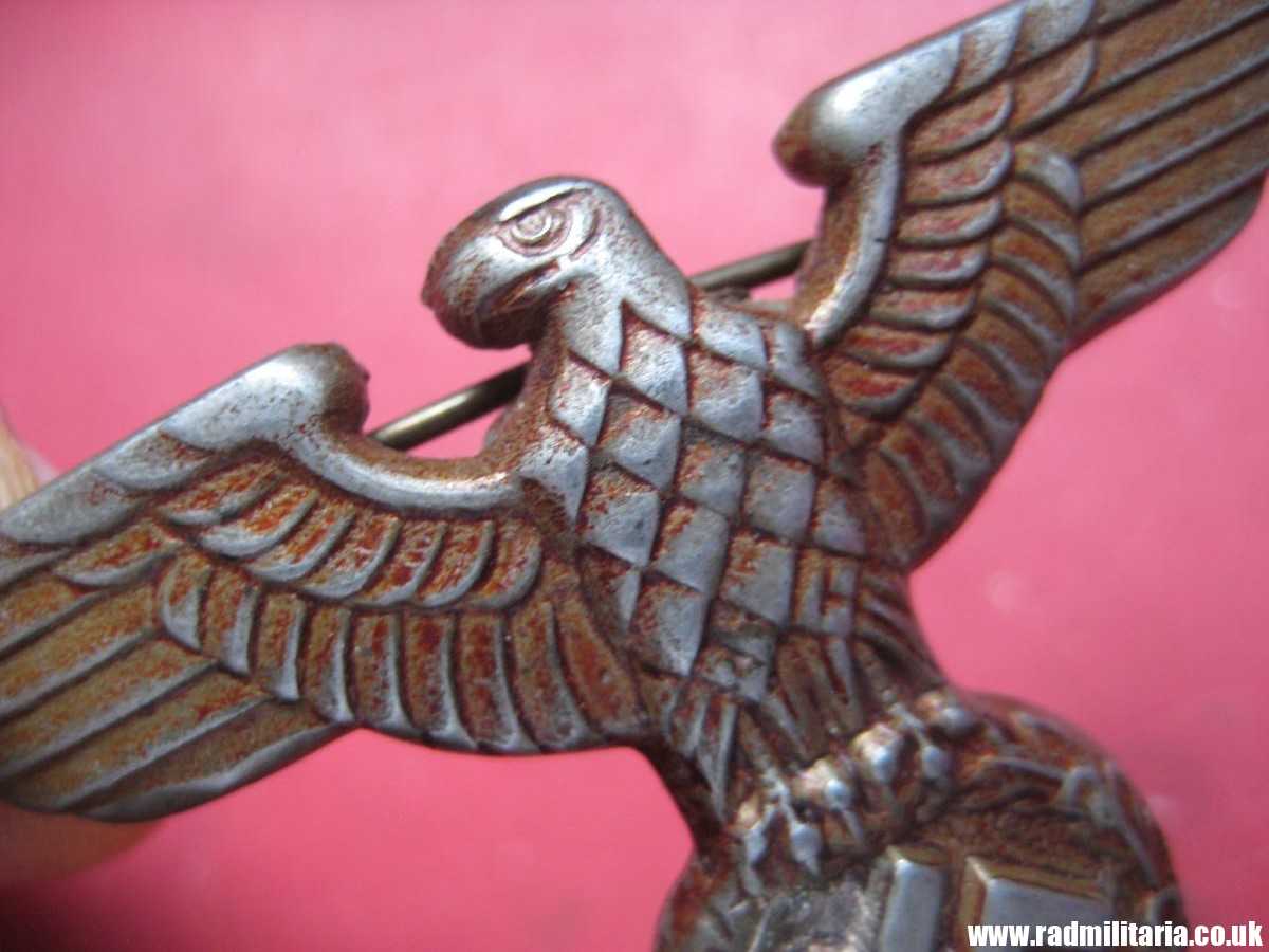 & WW2 original Nazi German metal NSDAP or SA EAGLE Cap BADGE - zinc, maker: RZM M1/7 - Image 20