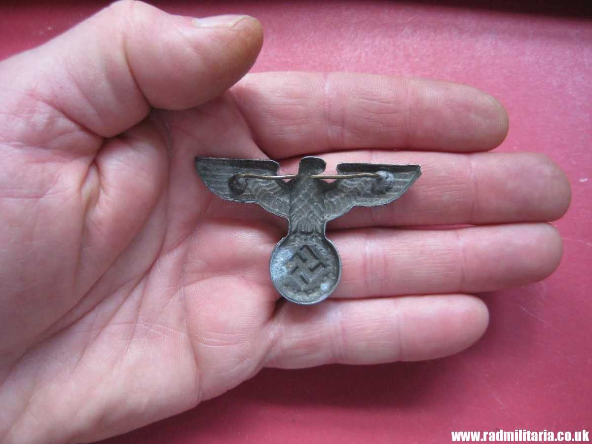 & WW2 original Nazi German metal NSDAP or SA EAGLE Cap BADGE - zinc, maker: RZM M1/7 - Image 26