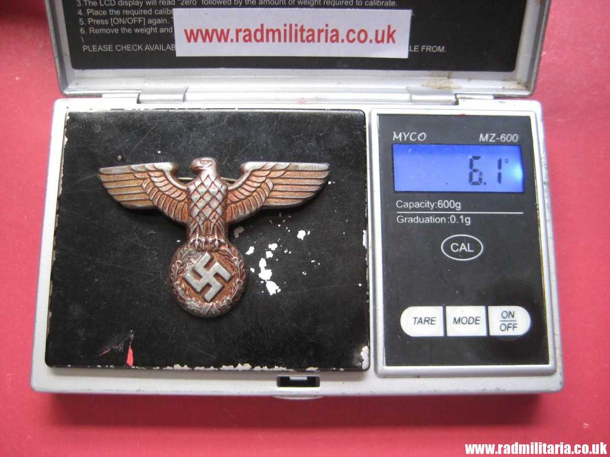 & WW2 original Nazi German metal NSDAP or SA EAGLE Cap BADGE - zinc, maker: RZM M1/7 - Image 27