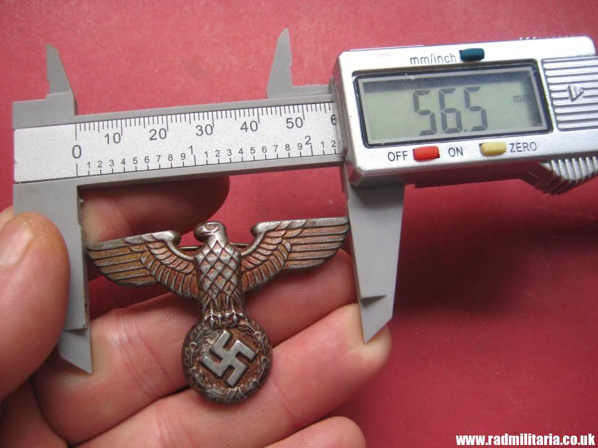 & WW2 original Nazi German metal NSDAP or SA EAGLE Cap BADGE - zinc, maker: RZM M1/7 - Image 28