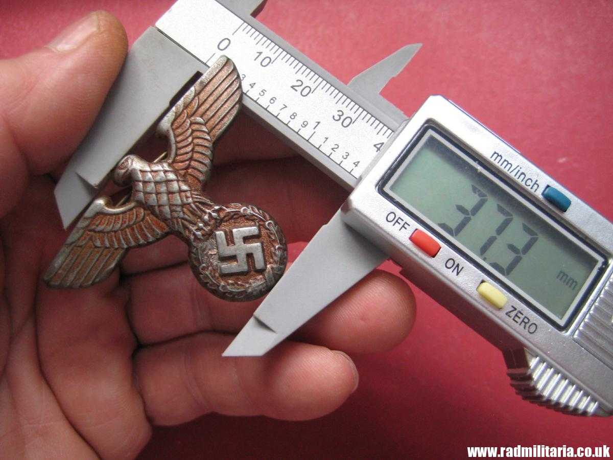 & WW2 original Nazi German metal NSDAP or SA EAGLE Cap BADGE - zinc, maker: RZM M1/7 - Image 29