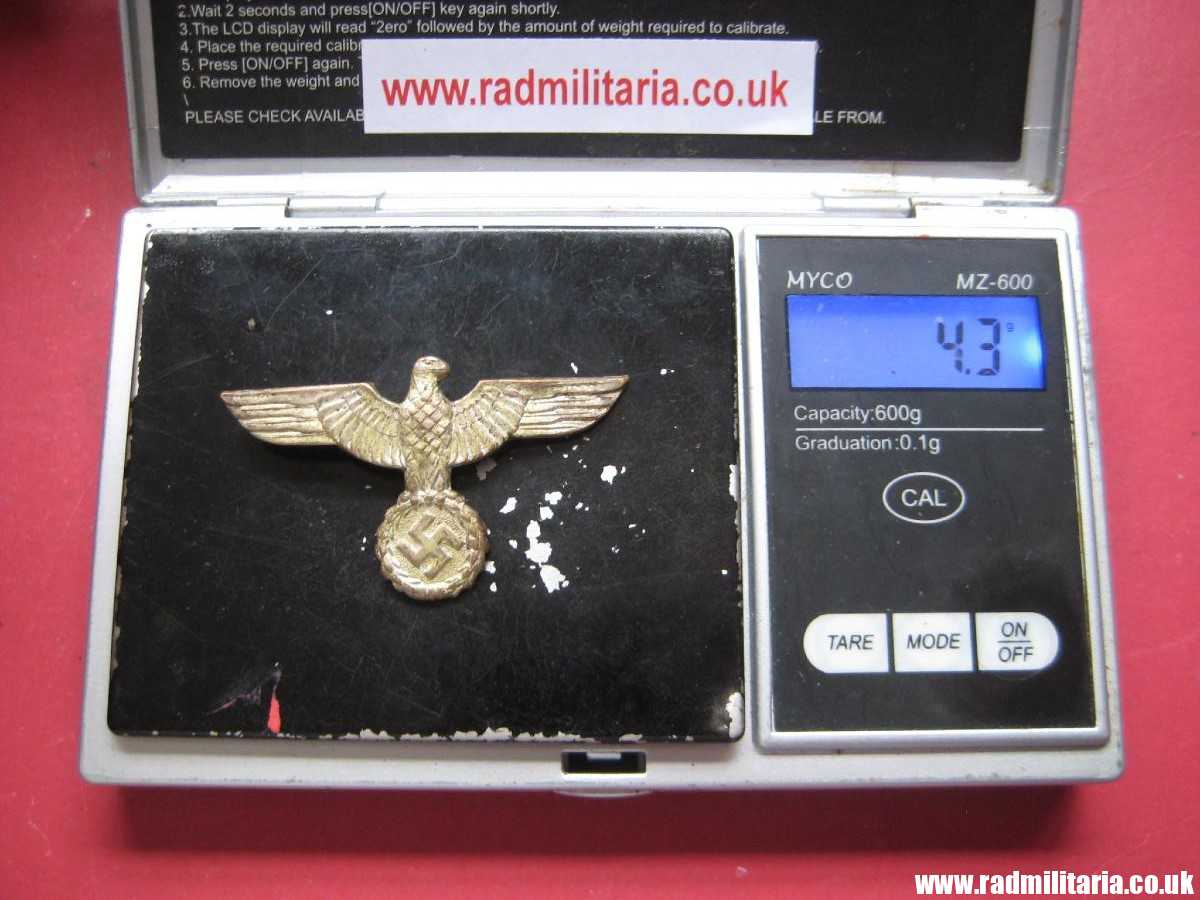 & WW2 rare FIRST PATTERN German metal EAGLE Cap BADGE in very good condition: Wehrmacht / Kriegsmarine. - Image 10