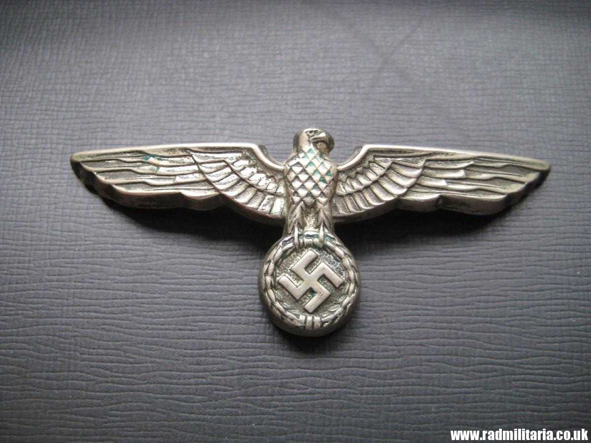 & WW2 original German Wehrmacht EAGLE CAP BADGE white metal, early production, good condition. - Image 6