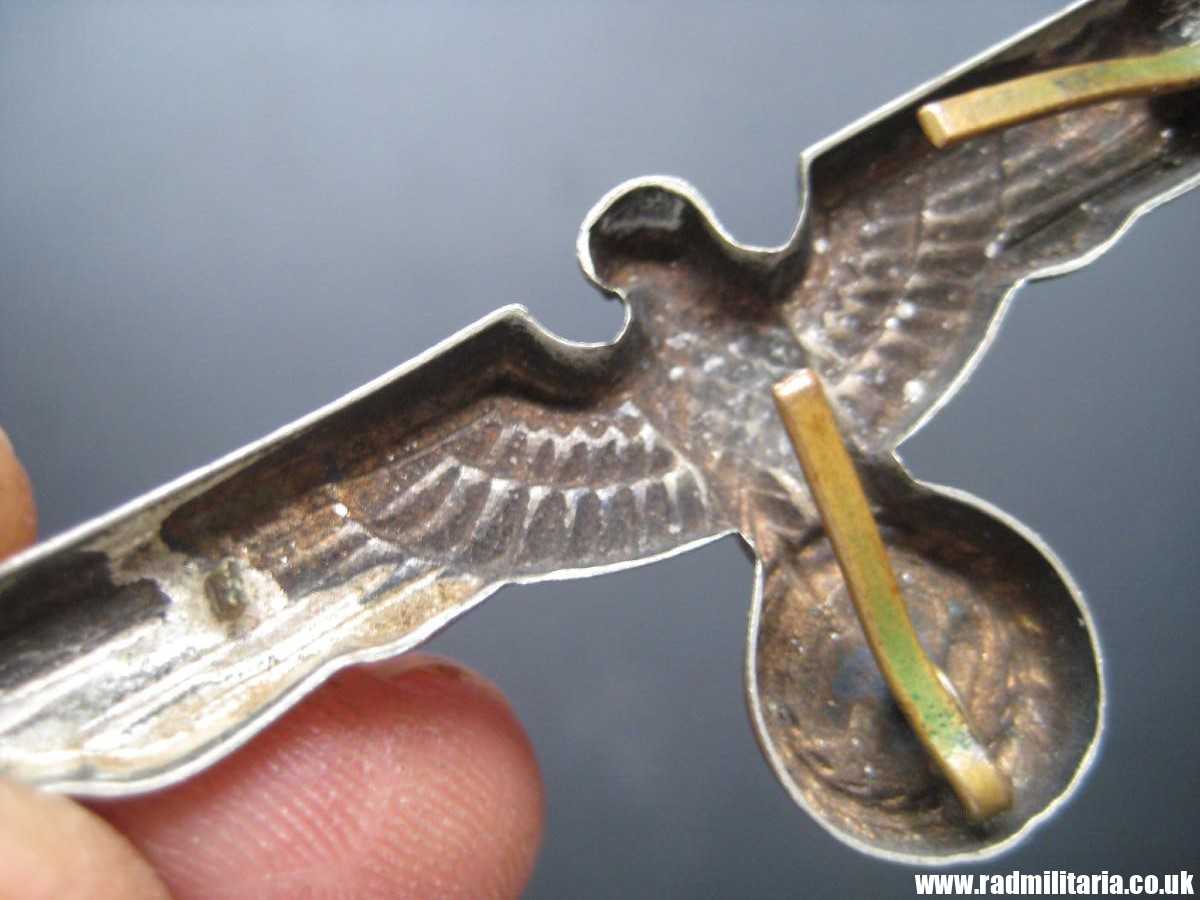 & WW2 original German Wehrmacht EAGLE CAP BADGE white metal, early production, good condition. - Image 10