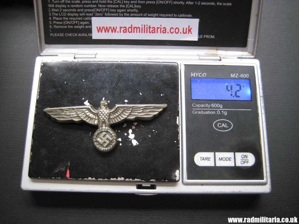 & WW2 original German Wehrmacht EAGLE CAP BADGE white metal, early production, good condition. - Image 12