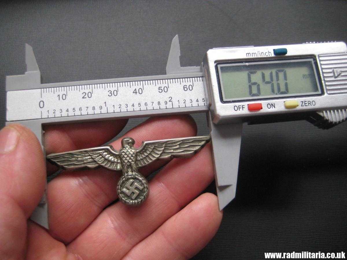 & WW2 original German Wehrmacht EAGLE CAP BADGE white metal, early production, good condition. - Image 13