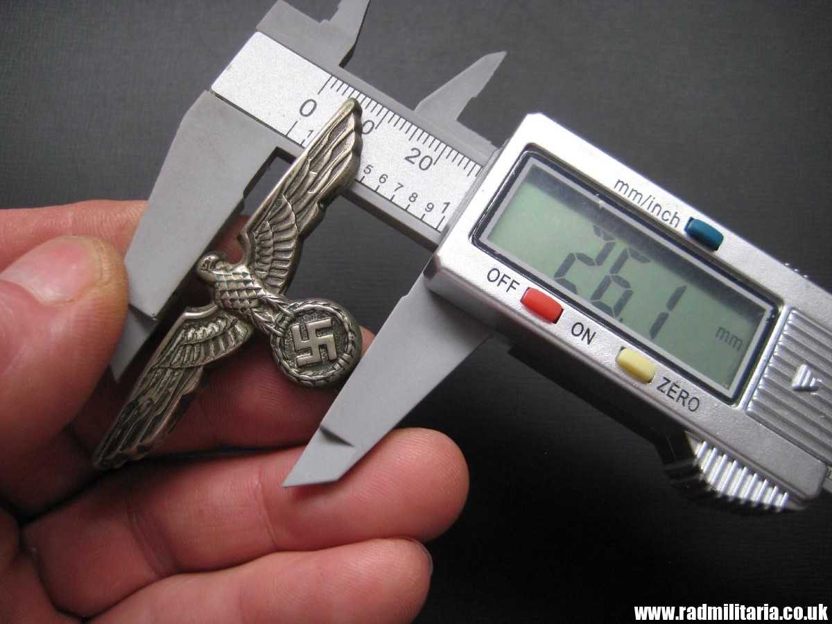 & WW2 original German Wehrmacht EAGLE CAP BADGE white metal, early production, good condition. - Image 14