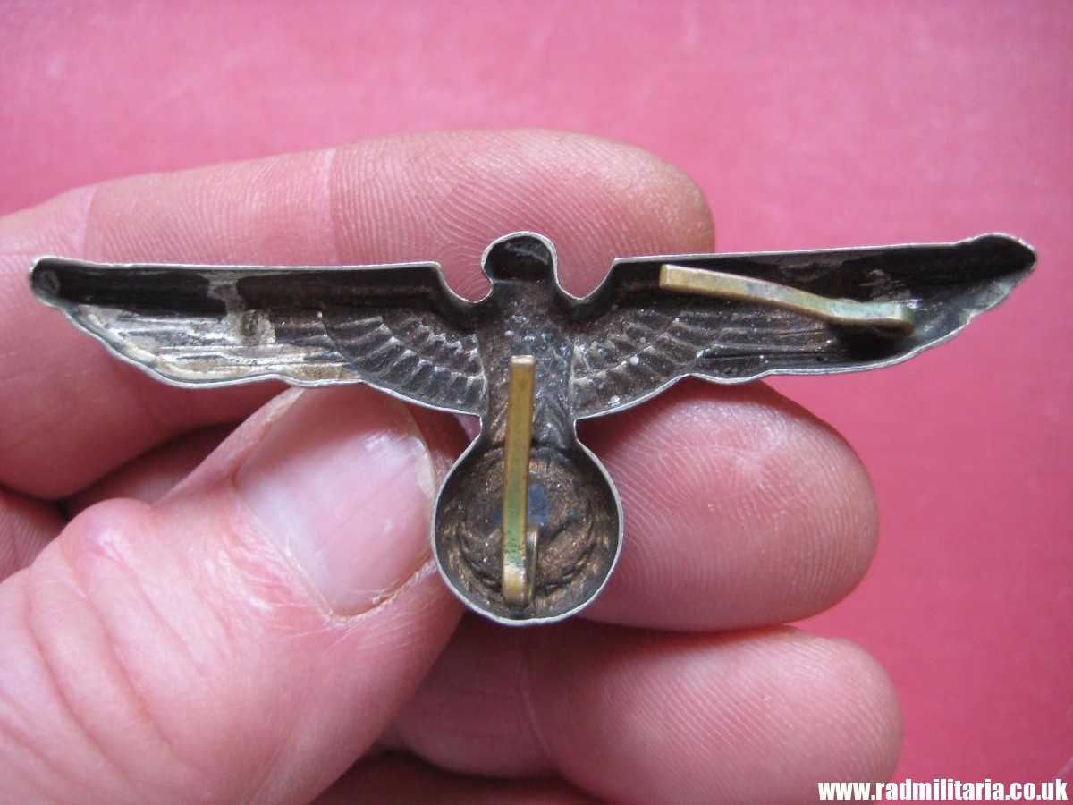 & WW2 original German Wehrmacht EAGLE CAP BADGE white metal, early production, good condition. - Image 16