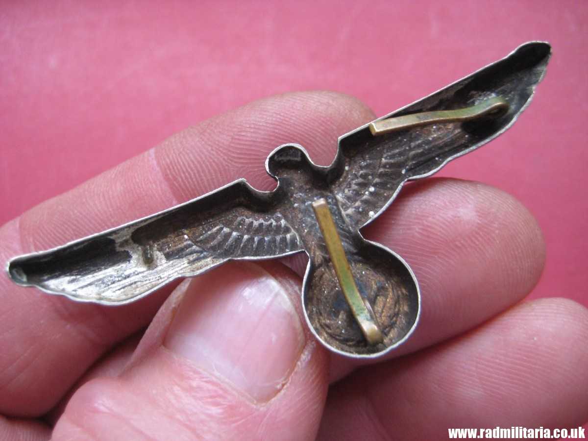 & WW2 original German Wehrmacht EAGLE CAP BADGE white metal, early production, good condition. - Image 17
