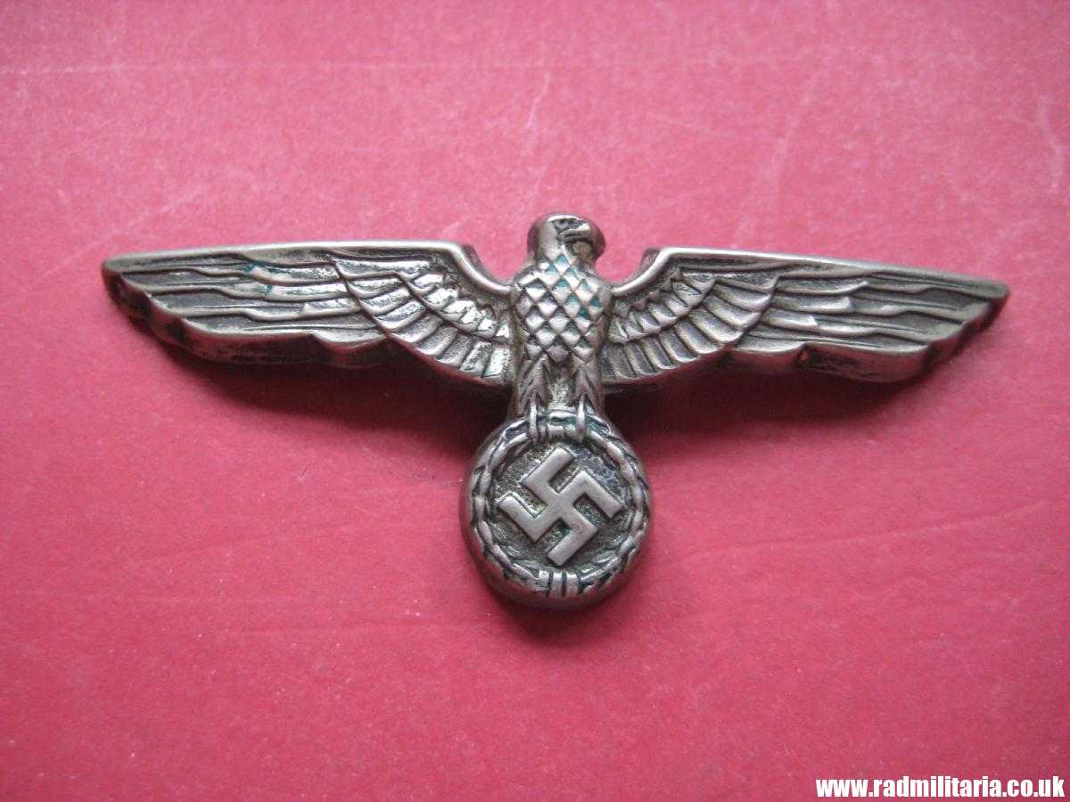 & WW2 original German Wehrmacht EAGLE CAP BADGE white metal, early production, good condition. - Image 23