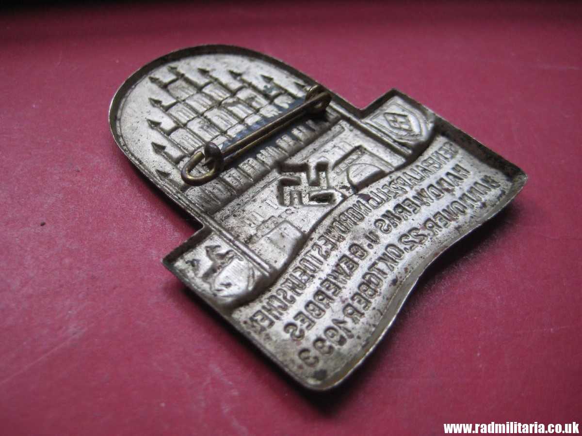& WW2 German COMMEMORATIVE TINNIE BADGE - Hannover 1933. - Image 3