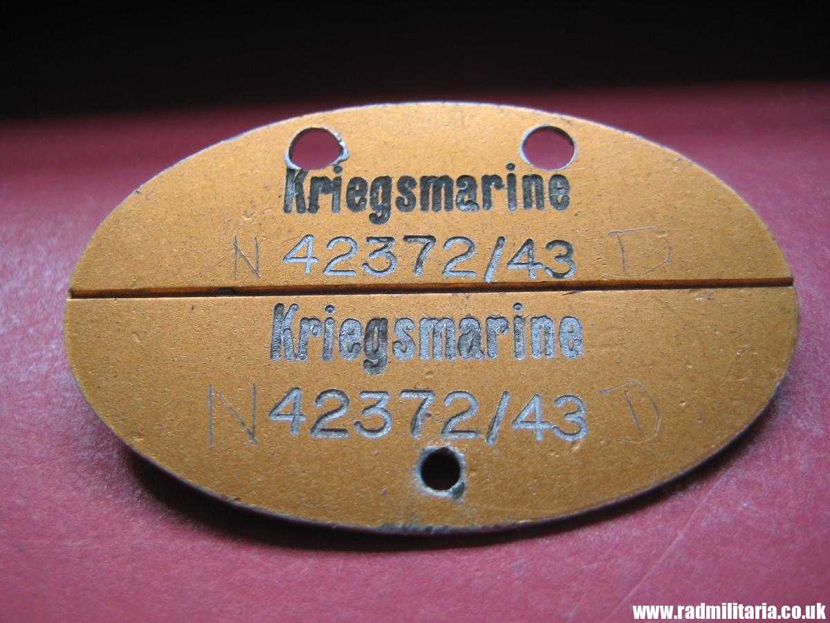 & original WW2 KRIEGSMARINE DOG TAG - ID DISC: Hans Jaeger (N)42372/43(D) good condition. - Image 5