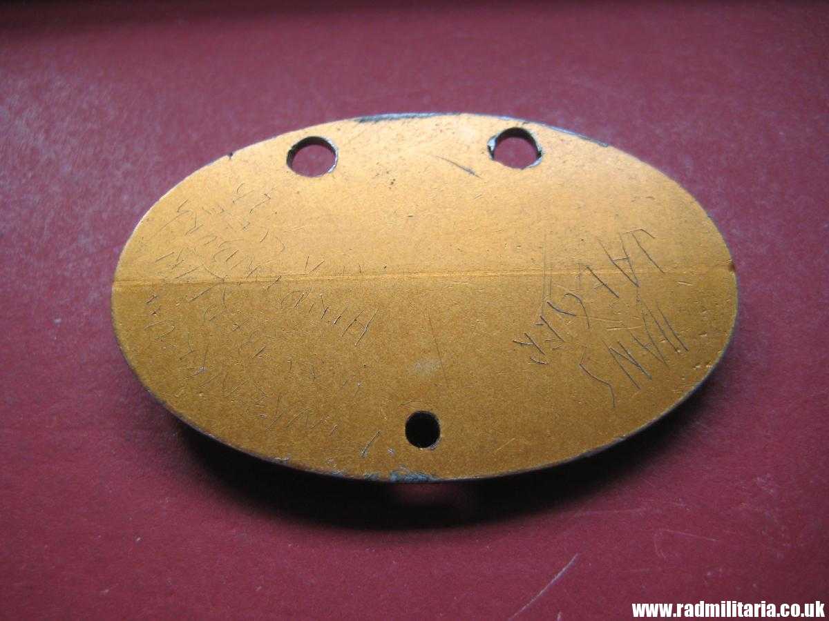& original WW2 KRIEGSMARINE DOG TAG - ID DISC: Hans Jaeger (N)42372/43(D) good condition. - Image 3