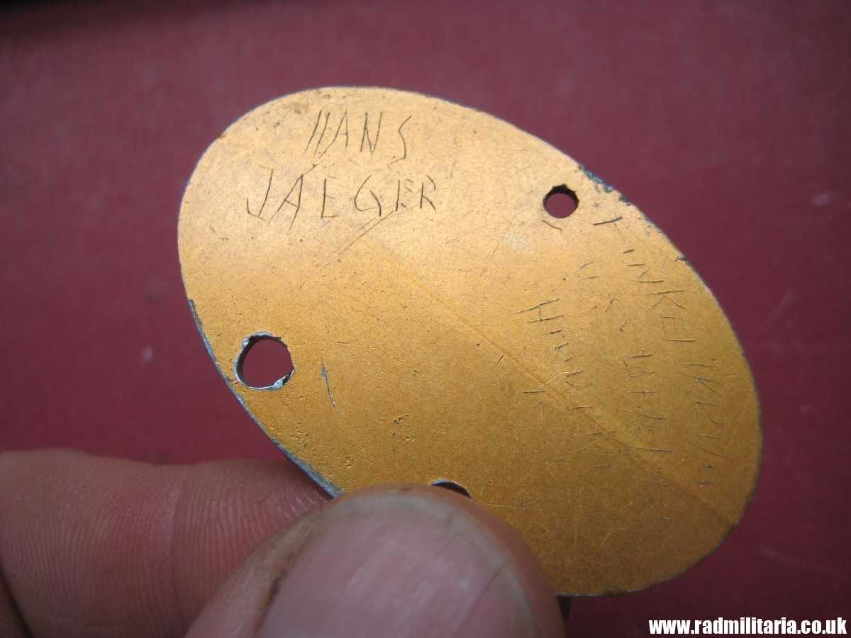 & original WW2 KRIEGSMARINE DOG TAG - ID DISC: Hans Jaeger (N)42372/43(D) good condition. - Image 8
