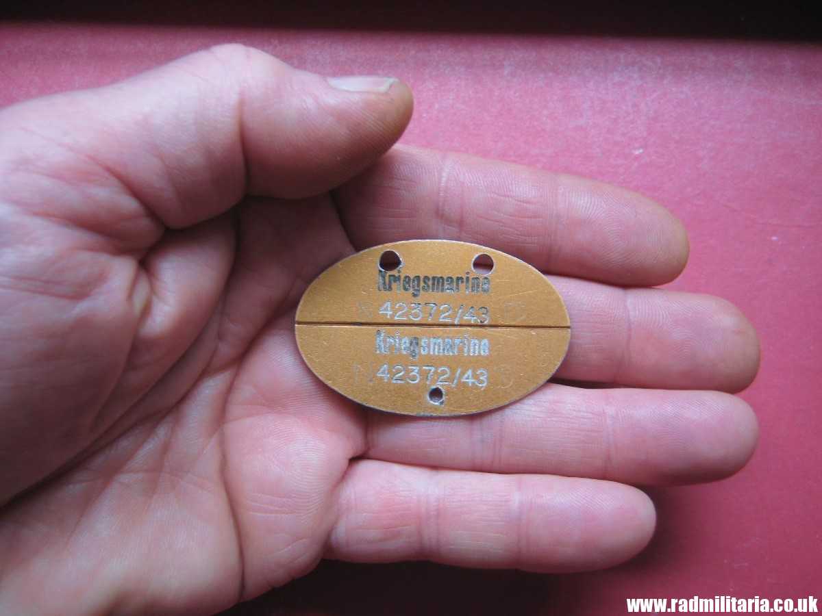 & original WW2 KRIEGSMARINE DOG TAG - ID DISC: Hans Jaeger (N)42372/43(D) good condition. - Image 12