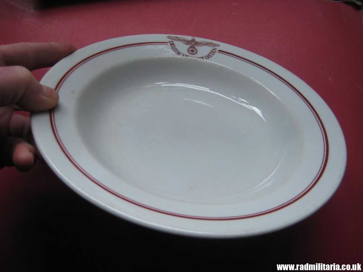 & WW2 original German CERAMIC SOUP PLATE with an unusual GERMAN EAGLE & inscription DEUTSCHE POST OSTEN, maker: KPM - Image 17