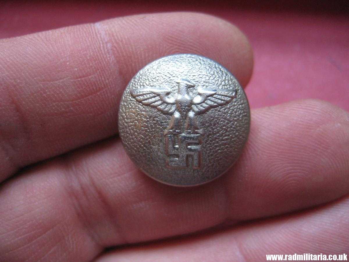 & WW2 German white metal NSDAP BUTTON, marked: RZM M5/82 - very good condition. - Image 2