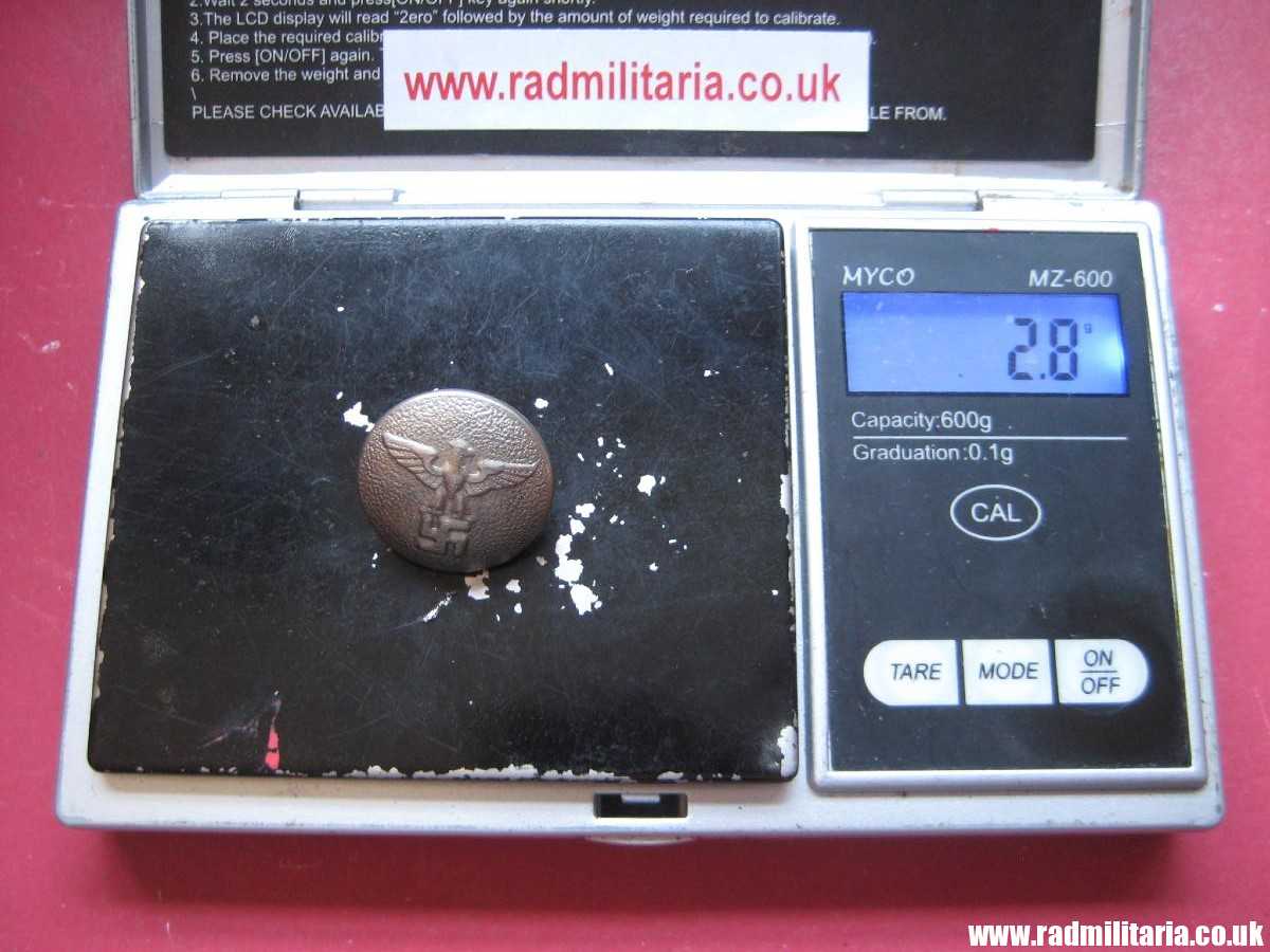 & WW2 German white metal NSDAP BUTTON, marked: RZM M5/82 - very good condition. - Image 7