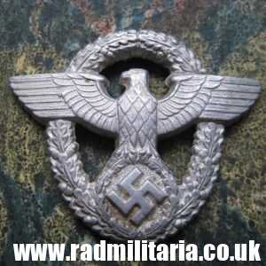 & WW2 original German EAGLE BADGE - CAP BADGE aluminum - GENDARMERIE.