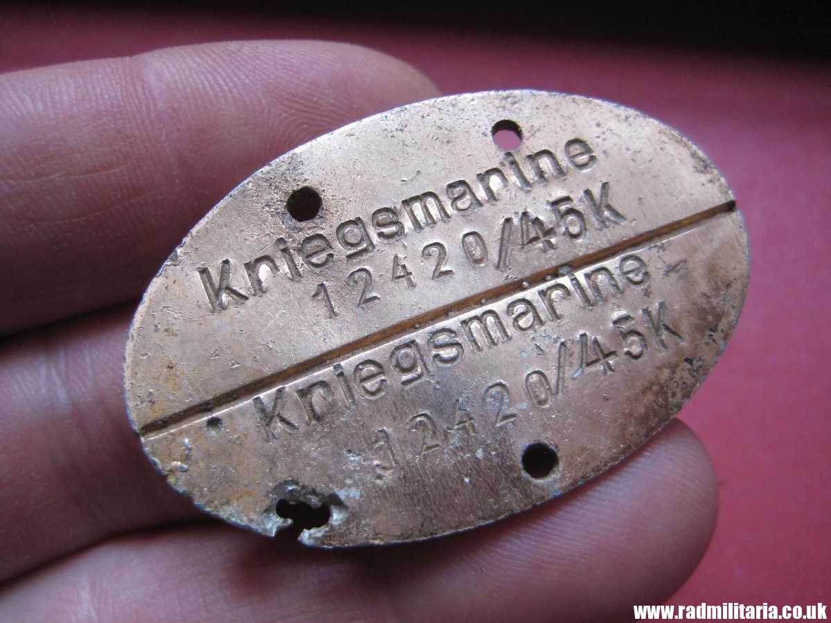 & original WW2 KRIEGSMARINE DOG TAG from 1945 - aluminum ID DISC: KRIEGSMARINE 12420/45K - Image 8
