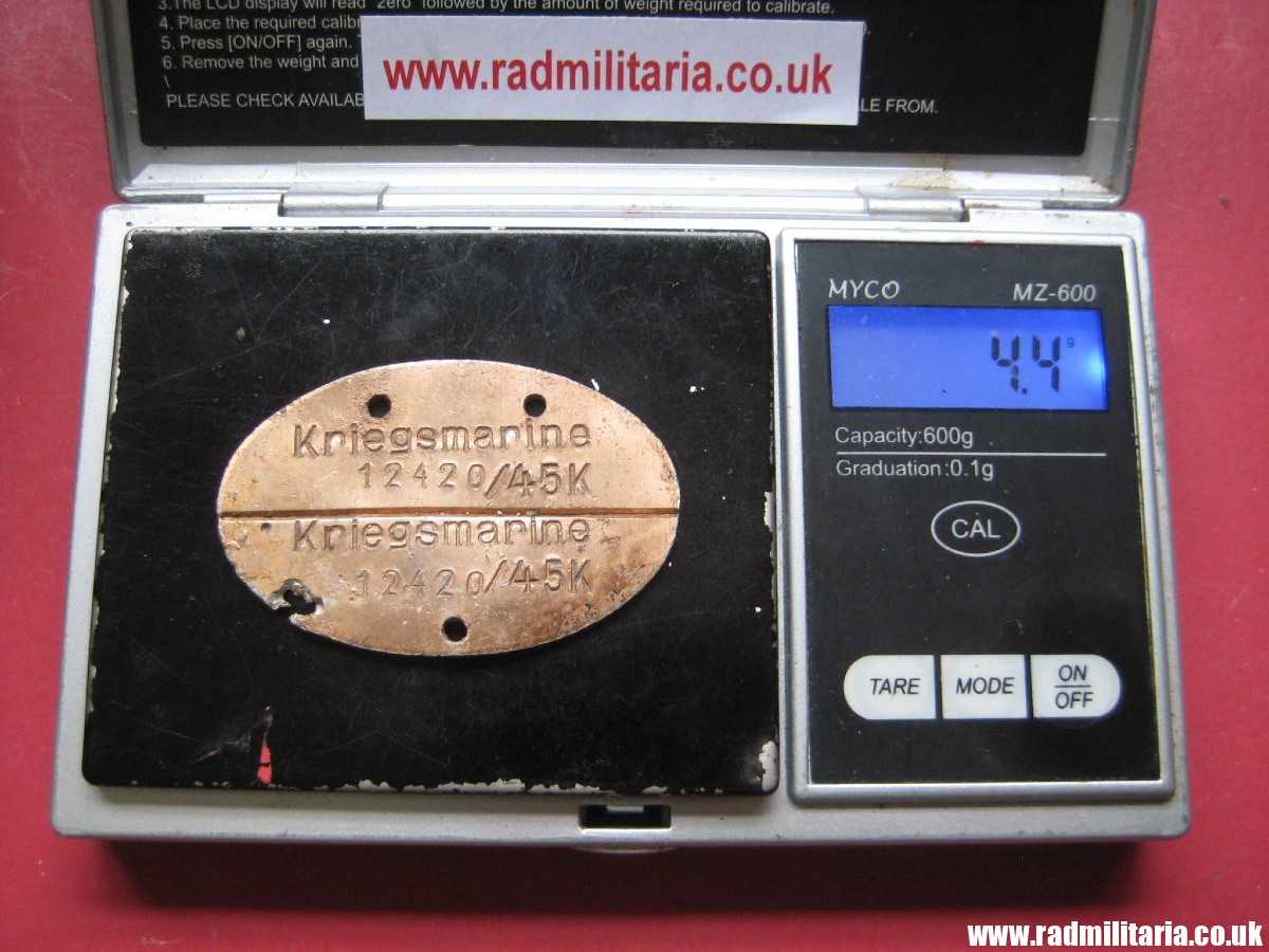 & original WW2 KRIEGSMARINE DOG TAG from 1945 - aluminum ID DISC: KRIEGSMARINE 12420/45K - Image 16