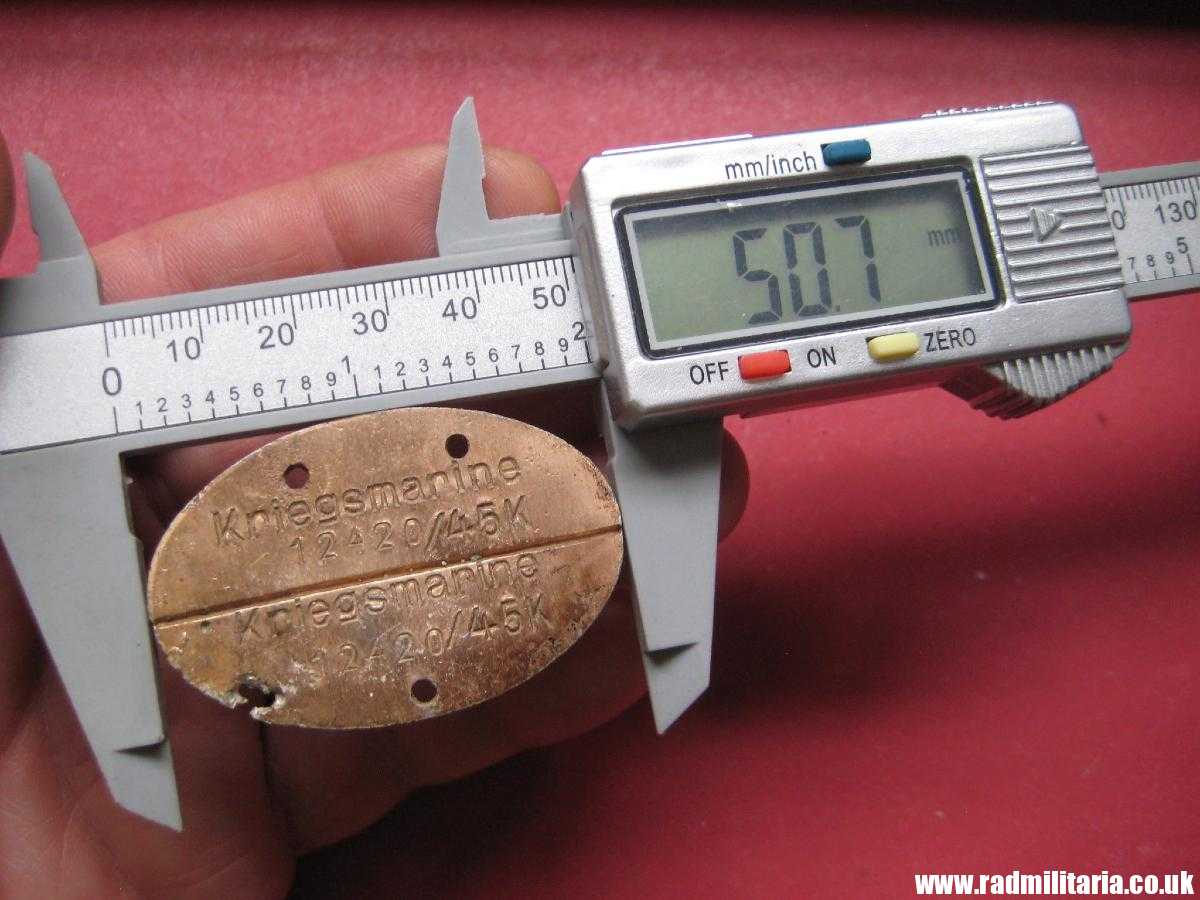 & original WW2 KRIEGSMARINE DOG TAG from 1945 - aluminum ID DISC: KRIEGSMARINE 12420/45K - Image 14