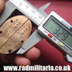 & original WW2 KRIEGSMARINE DOG TAG from 1945 - aluminum ID DISC: KRIEGSMARINE 12420/45K