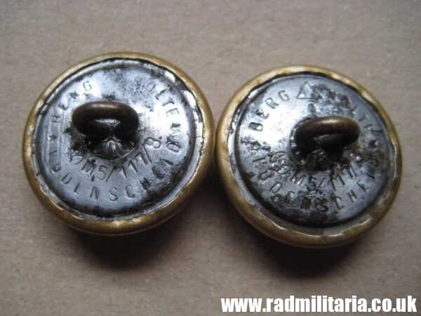 & WW2 a PAIR of German NSDAP BUTTONS with eagle, rare marks: RZM M5/117 ...