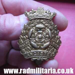 & WW2 British Army CAP BADGE - Duke of Lancasters Own Yeomanry BADGE owners name: HESTER.