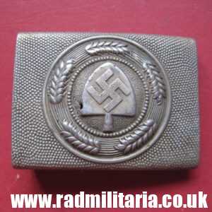 & WW2 original German RAD BELT BUCKLE made of aluminum, marked: K.u.Q.38 (Klein & Quenzer AG, Oberstein)