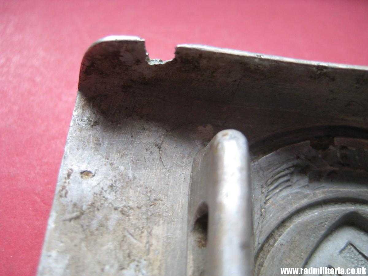 & WW2 original German RAD BELT BUCKLE made of aluminum, marked: K.u.Q.38 (Klein & Quenzer AG, Oberstein) - Image 6