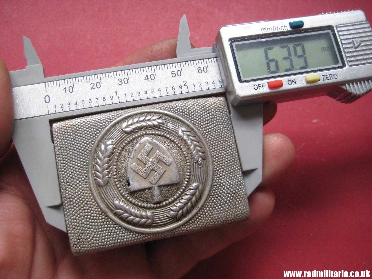 & WW2 original German RAD BELT BUCKLE made of aluminum, marked: K.u.Q.38 (Klein & Quenzer AG, Oberstein) - Image 24