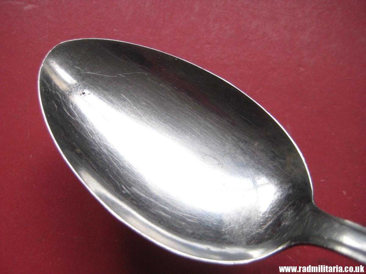 & WW2 genuine German Army - Wehrmacht SPOON marked: "ch S.40 ROSTFREI", stainless steel - 3rd REICH CUTLERY. - Image 5