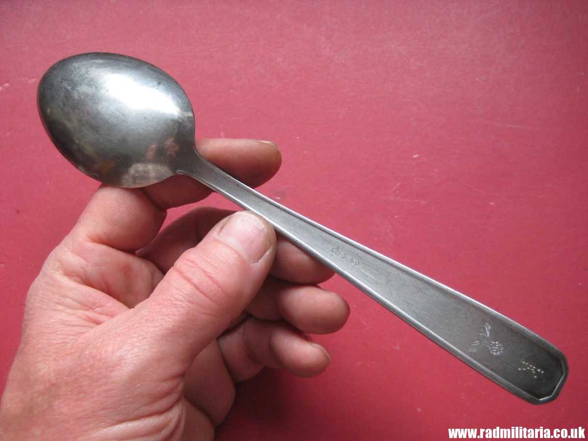 & WW2 genuine German Army - Wehrmacht SPOON marked: "ch S.40 ROSTFREI", stainless steel - 3rd REICH CUTLERY. - Image 11