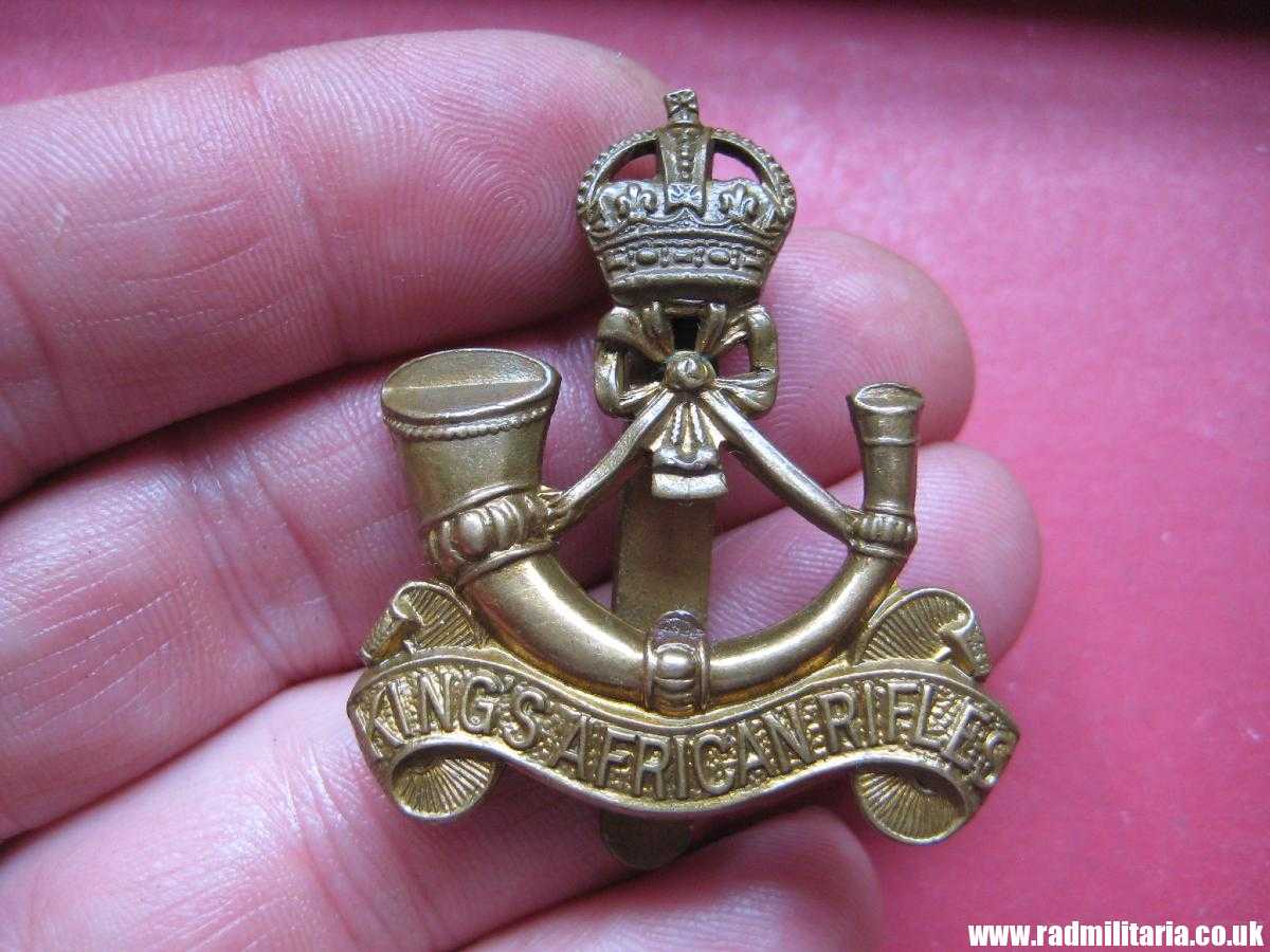 & WW1/WW2 British Army KING'S AFRICAN RIFLES metal CAP BADGE. - Image 11