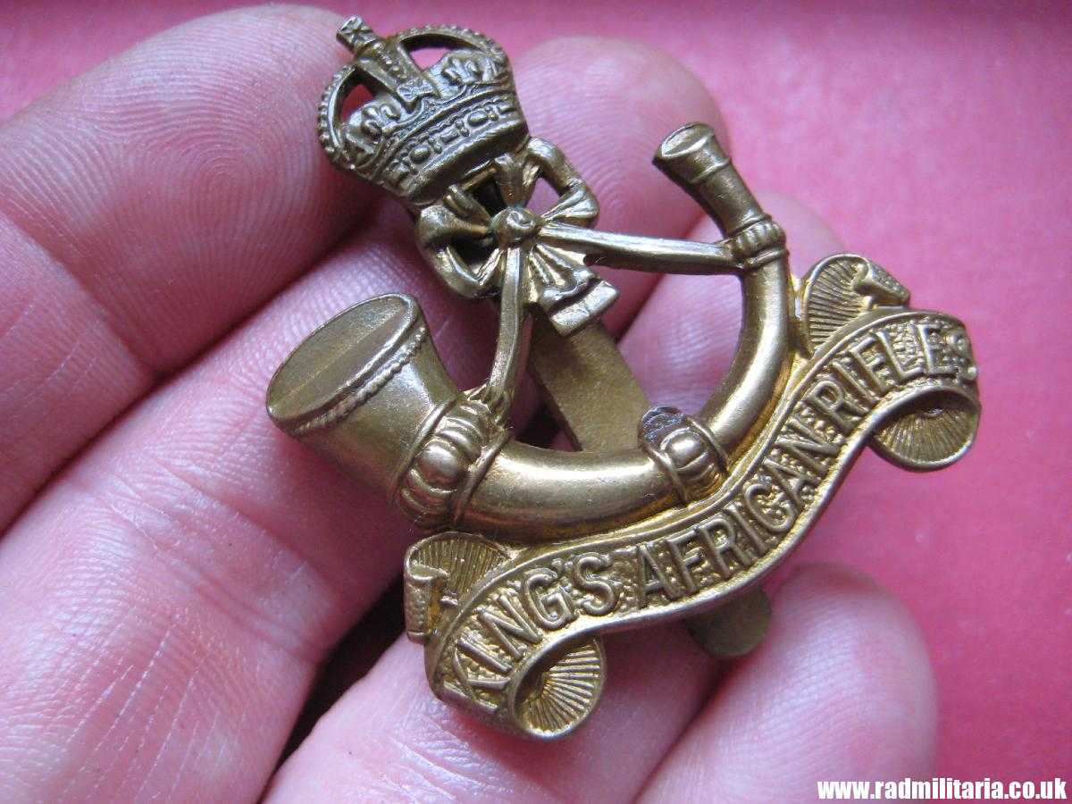 & WW1/WW2 British Army KING'S AFRICAN RIFLES metal CAP BADGE. - Image 2