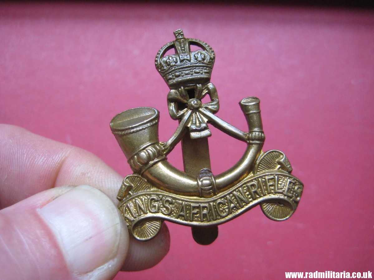 & WW1/WW2 British Army KING'S AFRICAN RIFLES metal CAP BADGE. - Image 7